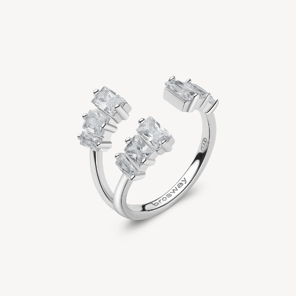 Brosway Anello Fancy Baguette Infinite White