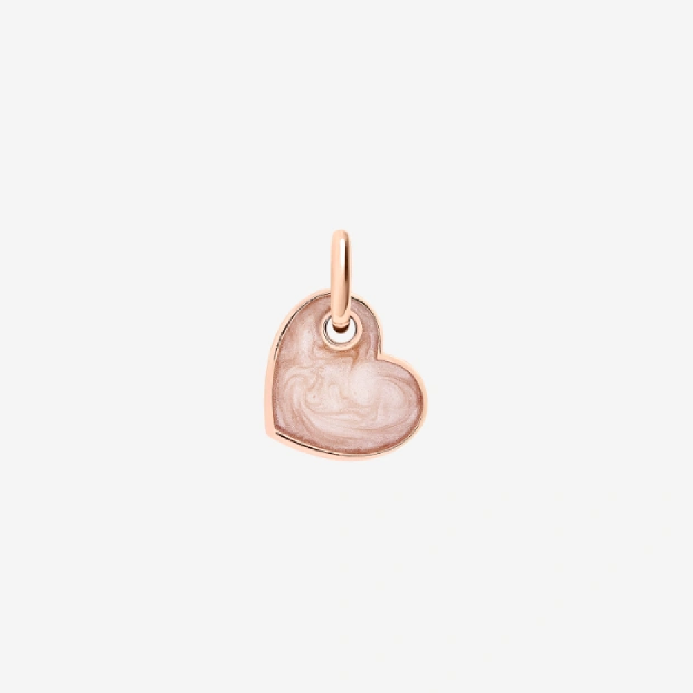 DoDo - Ciondolo Cuore Oro Rosa Smalto Rosa
