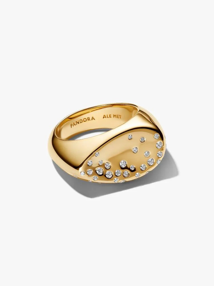 Pandora Anello Sigillo Grande con Pietre Luminose