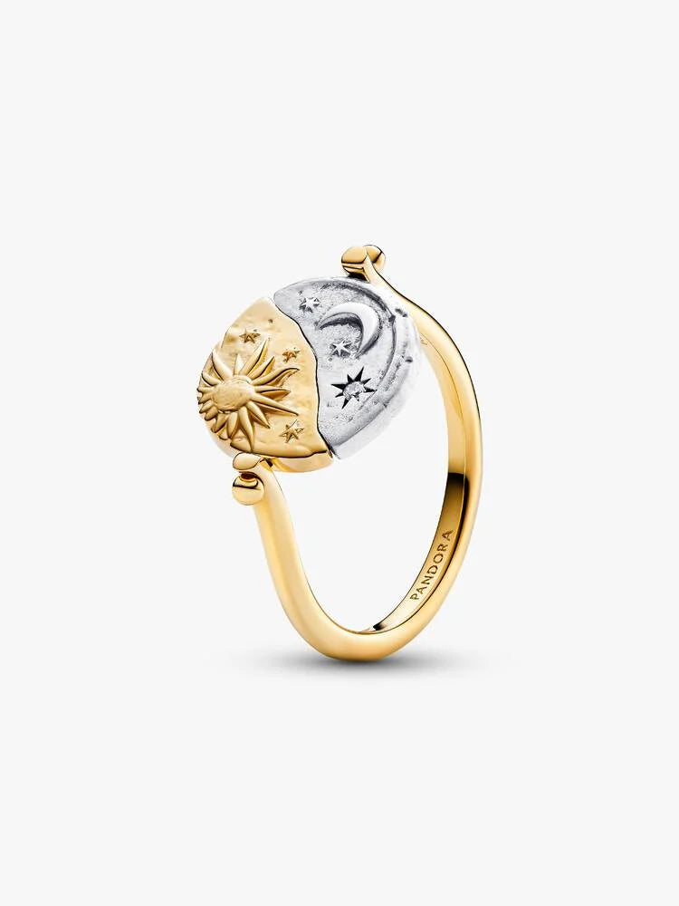 Pandora Anello Medallion Sole e Luna "Per Aspera Ad Astra" Reversibile