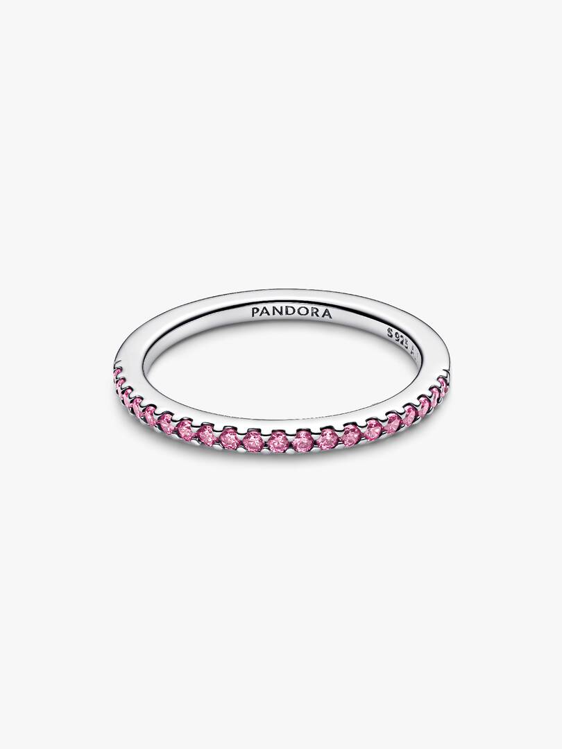 Pandora Anello Pavè Fascia Sottile Rosa