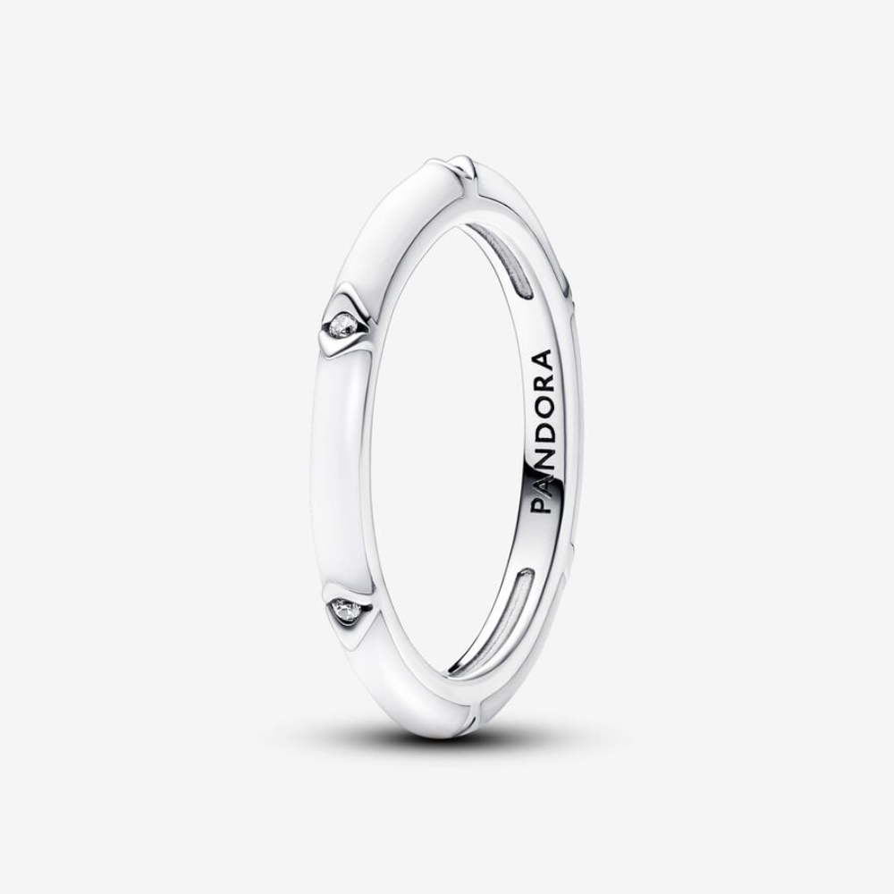 Pandora Anello Smalto Bianco con Pietre Luminose Pandora ME
