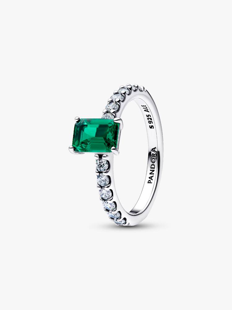 Pandora Anello Taglio Baguette Verde
