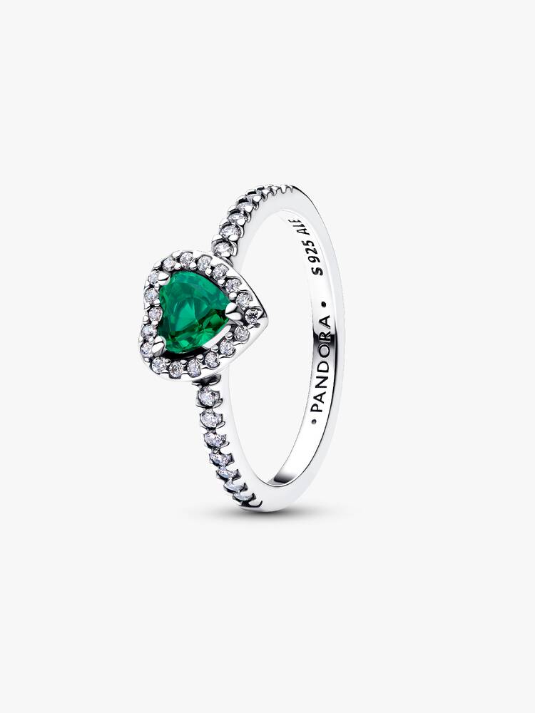 Pandora Anello Cuore in Rilievo Verde Scuro