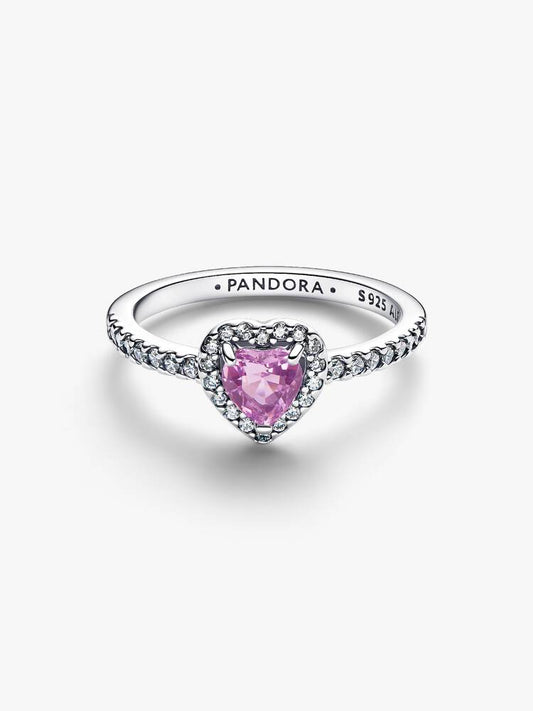 Pandora Anello Cuore in Rilievo Viola