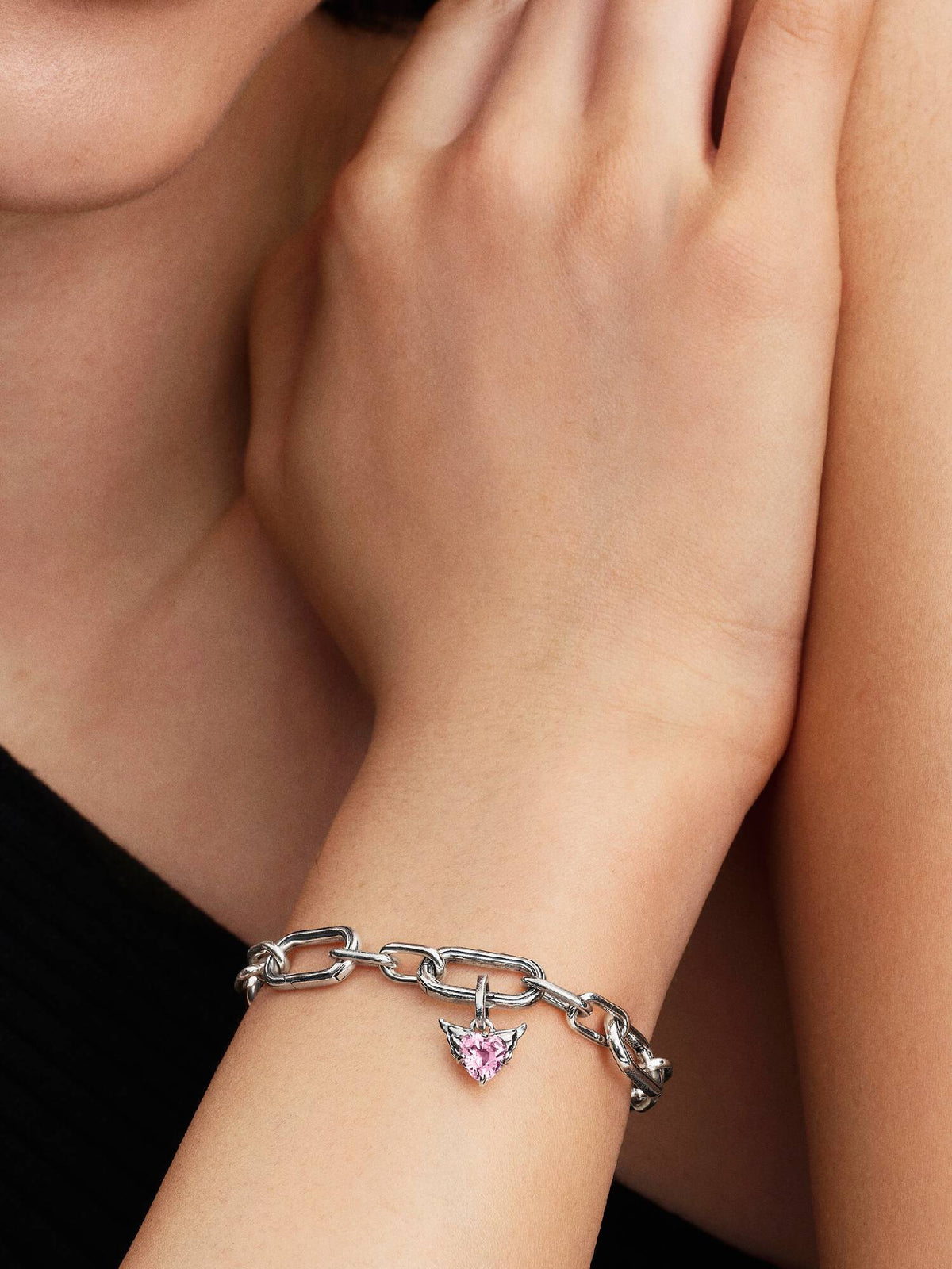 Pandora Charm Mini Pendente Winged Heart Rosa Pandora ME