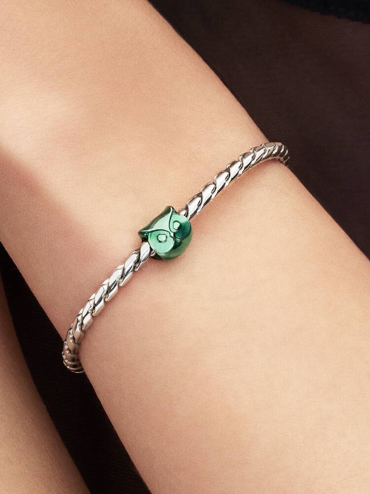 Pandora Mini Charm Gufo effetto metallico verde