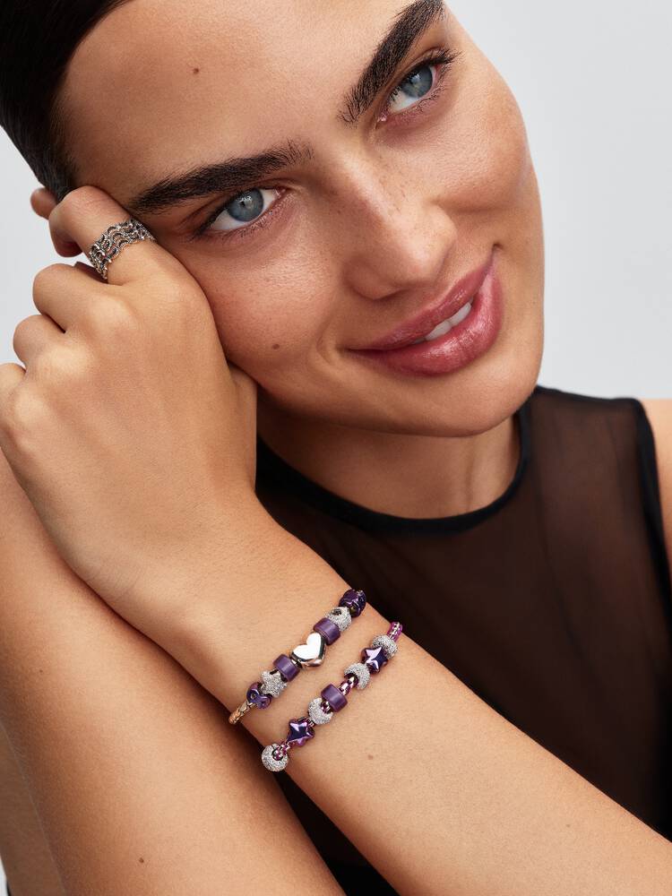 Pandora Mini Charm Vetro di Murano Viola