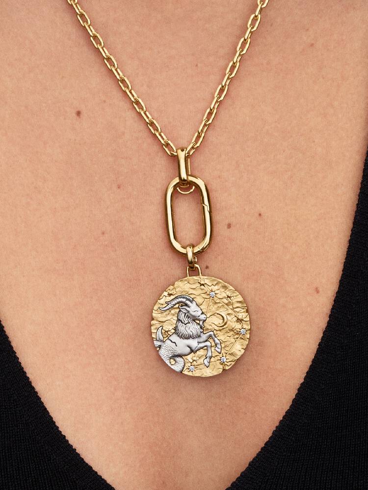 Pandora Charm Medallion XL Capricorno "Nihil Difficile Volenti"