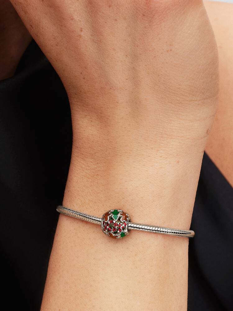 Pandora Charm Openwork Simboli del Natale con finitura in platino