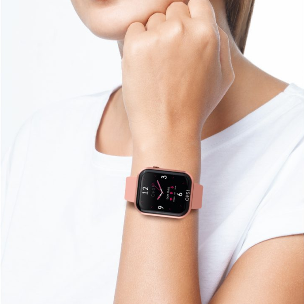 OPSOBJECTS Orologio Smartwatch Call Cinturino In Silicone Rosa