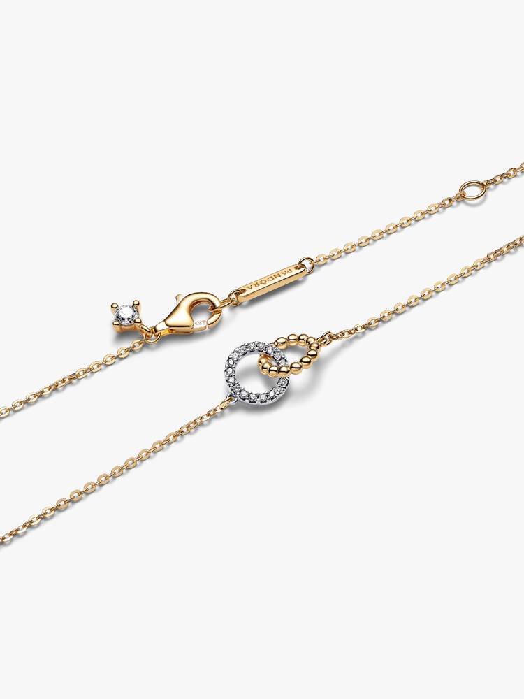 Pandora Collana Cerchi Intrecciati Sfere e Pavé