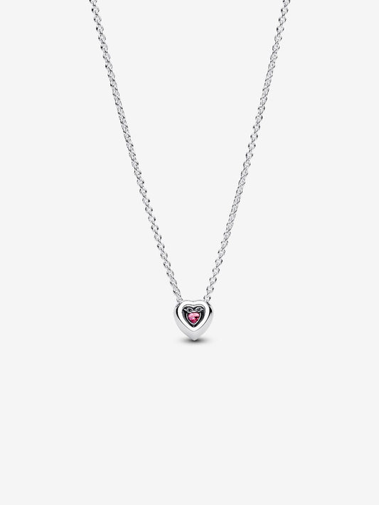 Pandora Collana Cuore In Rilievo Rosa