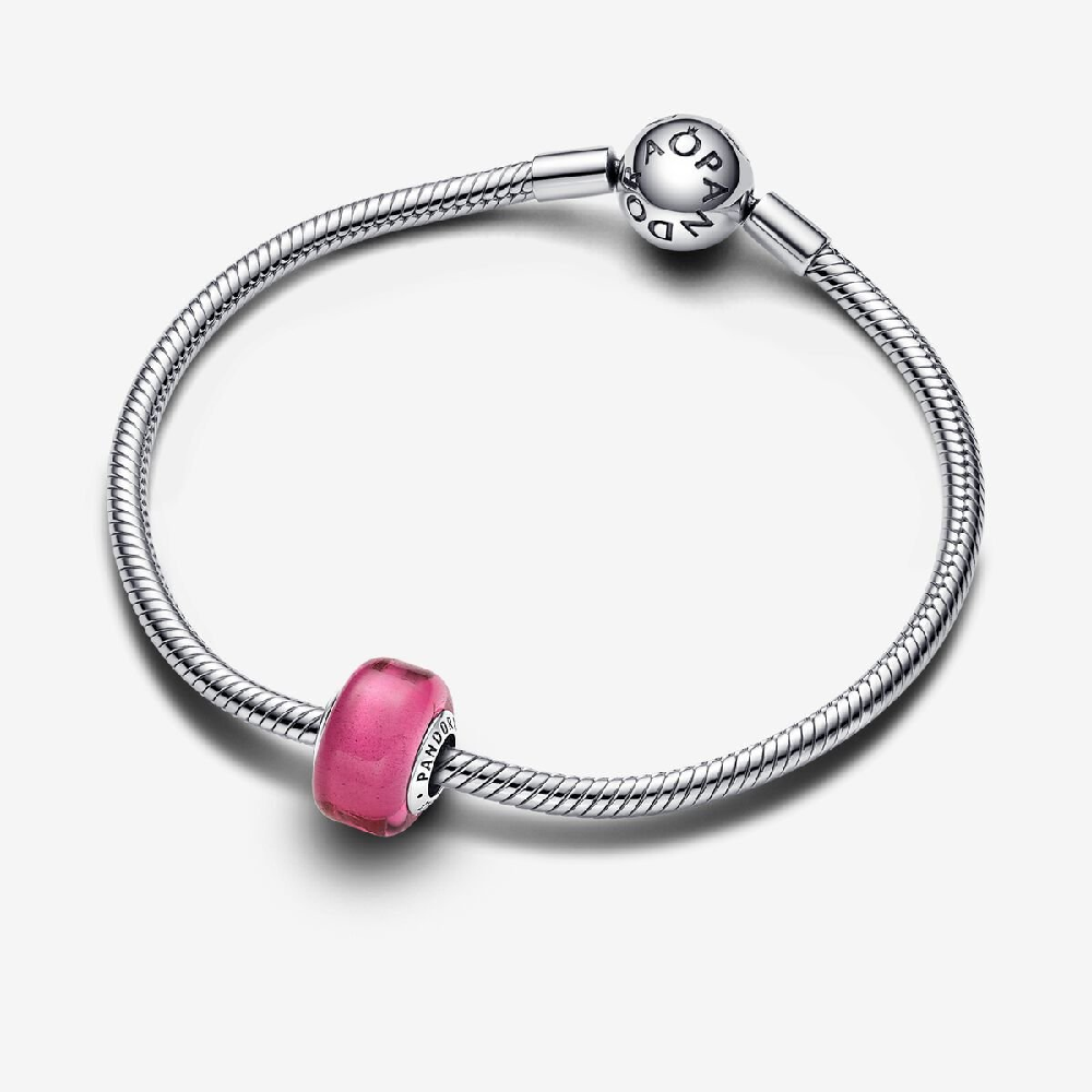 Pandora Charm Mini Vetro di Murano Rosa