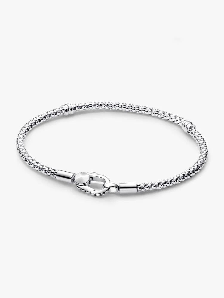 Pandora Bracciale Maglia Geometrica con Chiusura a Moschettone