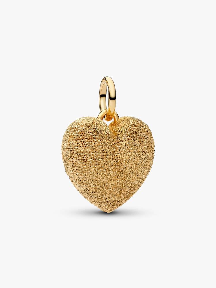 Pandora Charm Pendente Cuore Puffy effetto diamantato