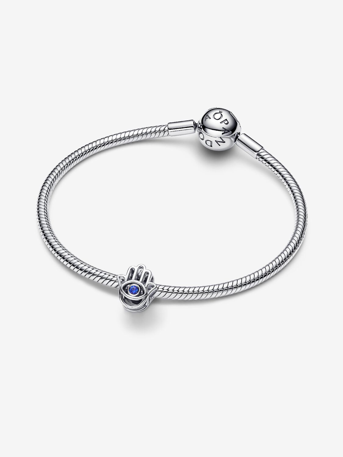Pandora Charm Openwork Mano di Fatima Pietra Blu