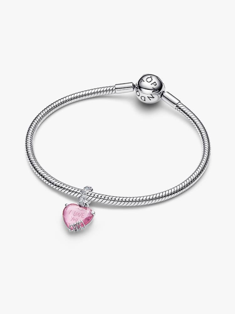Pandora Charm Pendente Cuore Rosa Ti Voglio Bene Mamma