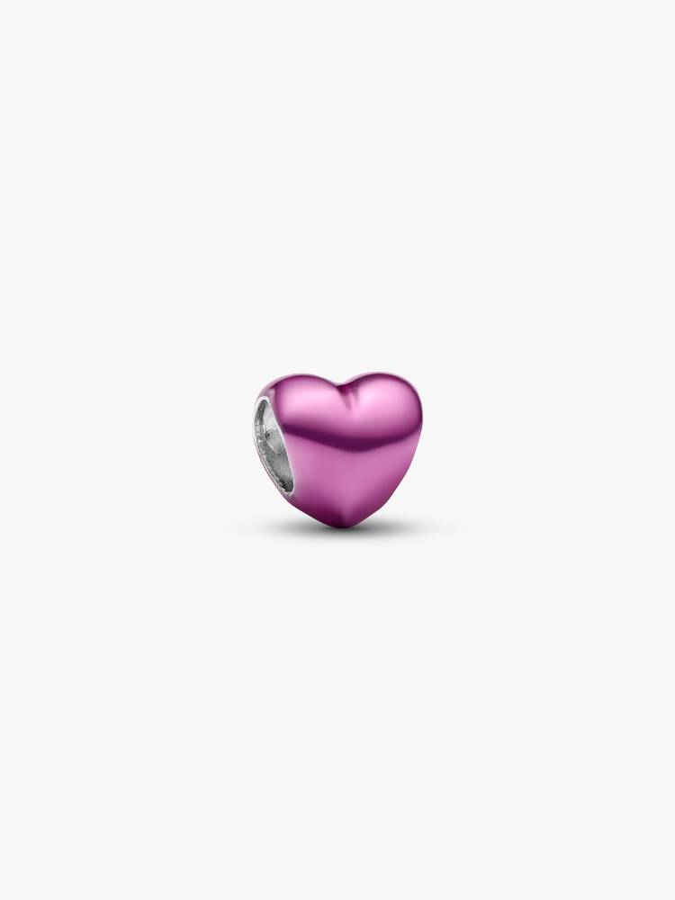 Pandora Mini Charm Cuore effetto metallico rosa