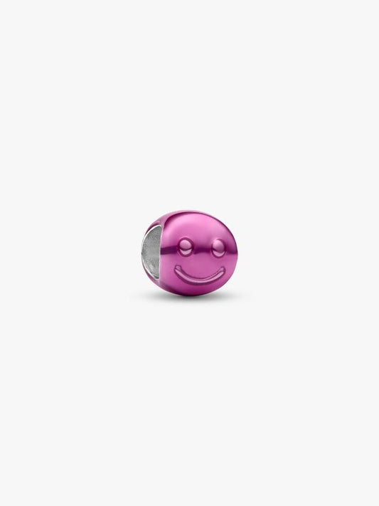 Mini Charm Smile effetto metallico rosa