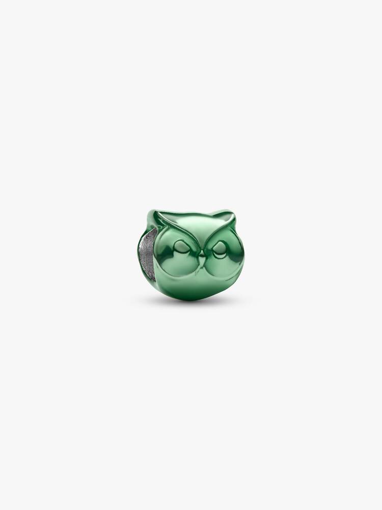 Pandora Mini Charm Gufo effetto metallico verde