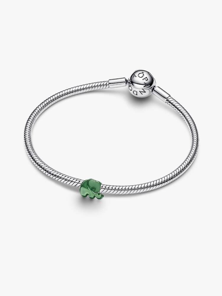 Pandora Mini Charm Elefante effetto metallico verde