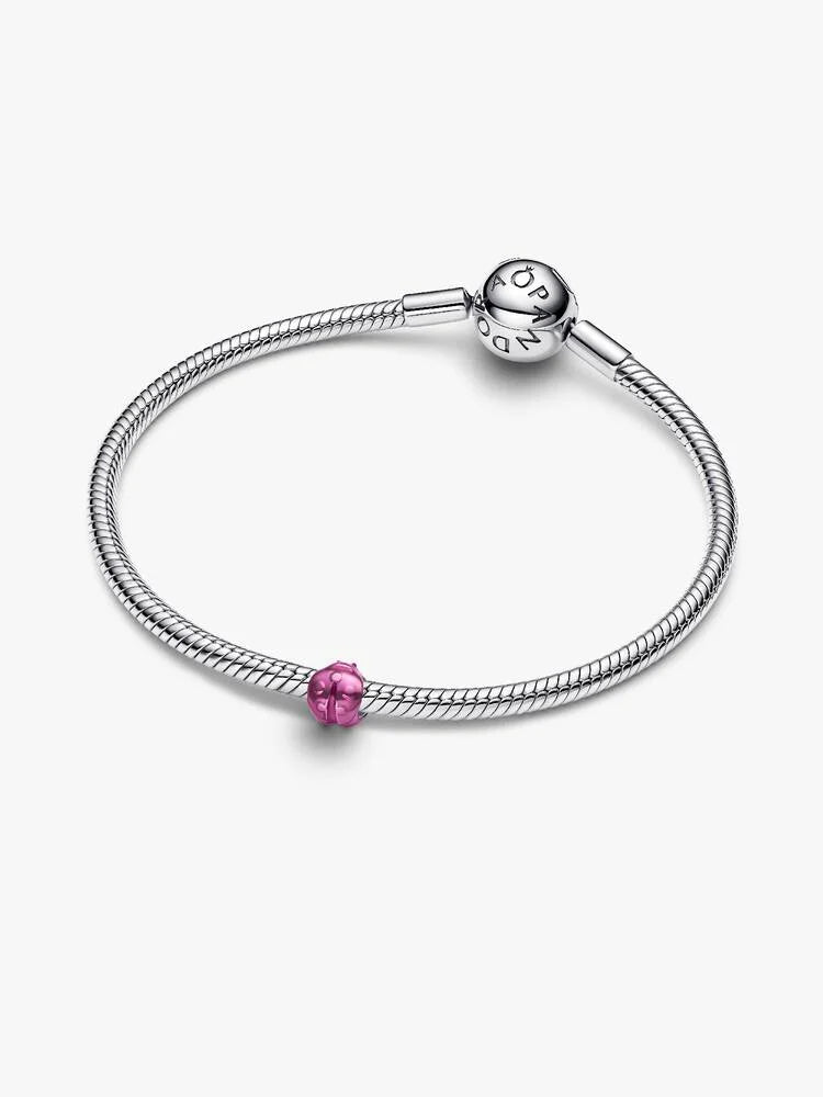 Pandora Mini Charm Coccinella effetto metallico rosa