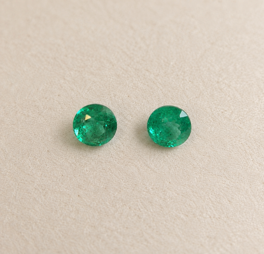Smeraldo – Coppia taglio tondo – 0,56 ct