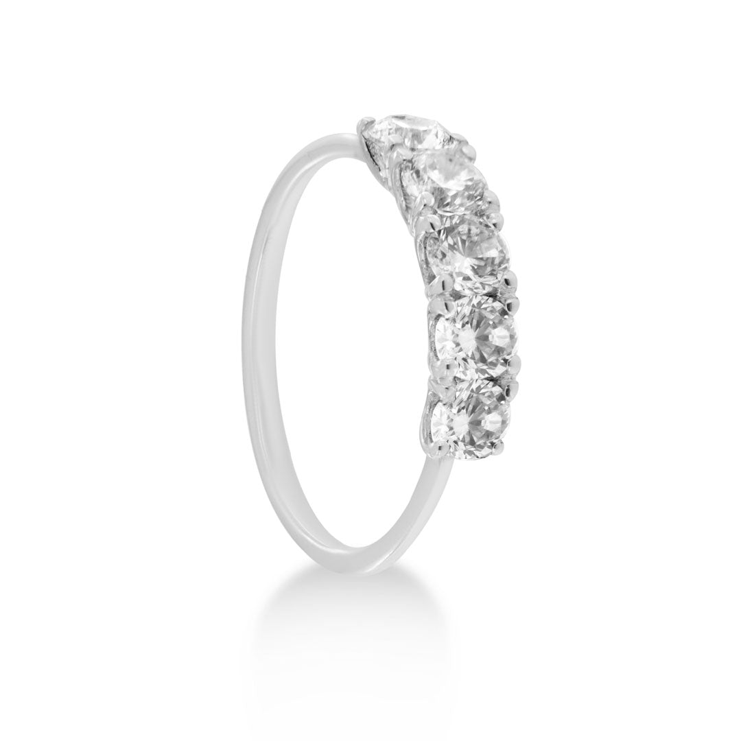 Lux - Anello veretta in oro bianco 9kt e diamante lab grown 1,01 ct.