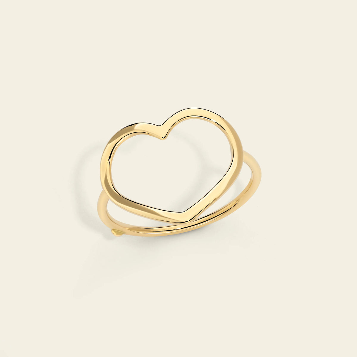 Marco Gerbella - Anello con cuore grande a filo oro giallo