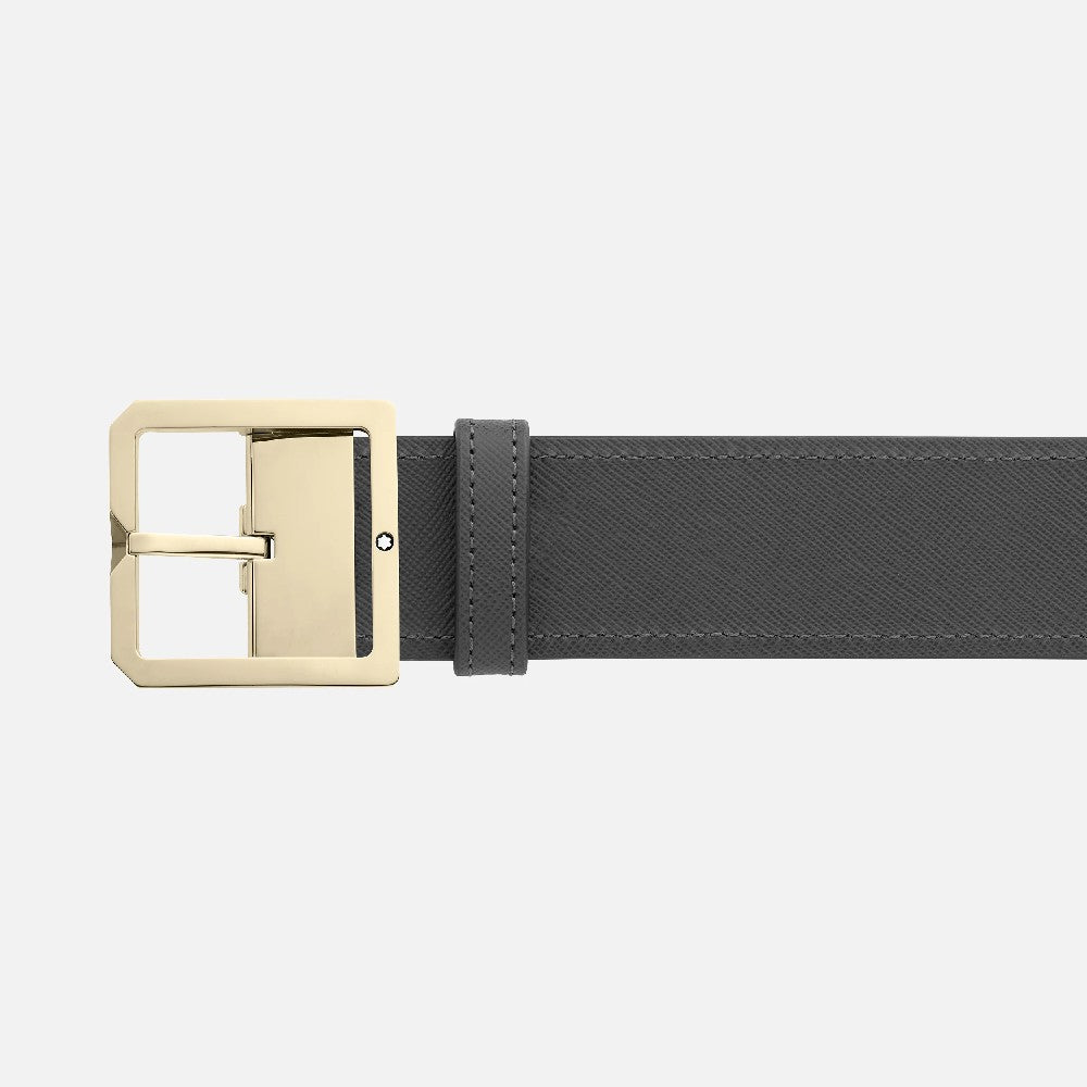 Montblanc - Cintura reversibile in pelle marrone scuro/grigia 40 mm