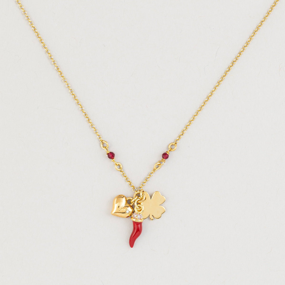 Versari - Collana Ciuffetto Cornetto con Cuore Bombato