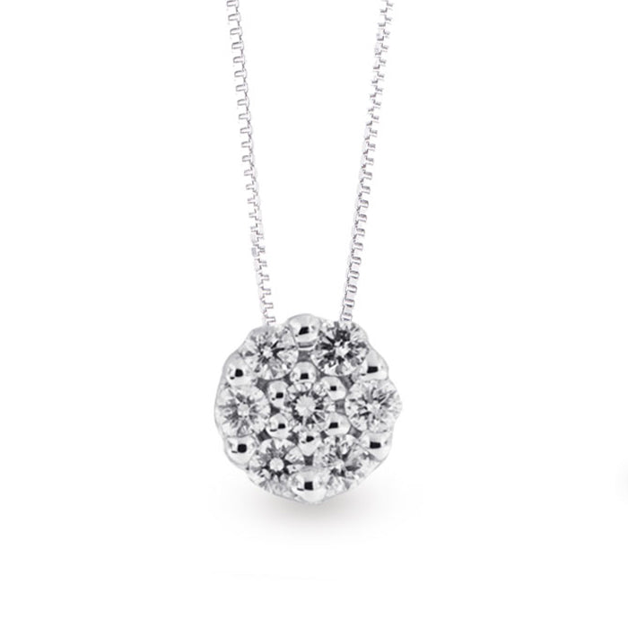 LUX - Gircollo oro bianco 9kt con pave diamante lab grown ct. 0,12