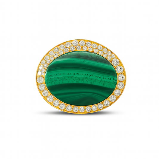Crivelli Anello cocktail malachite e diamanti