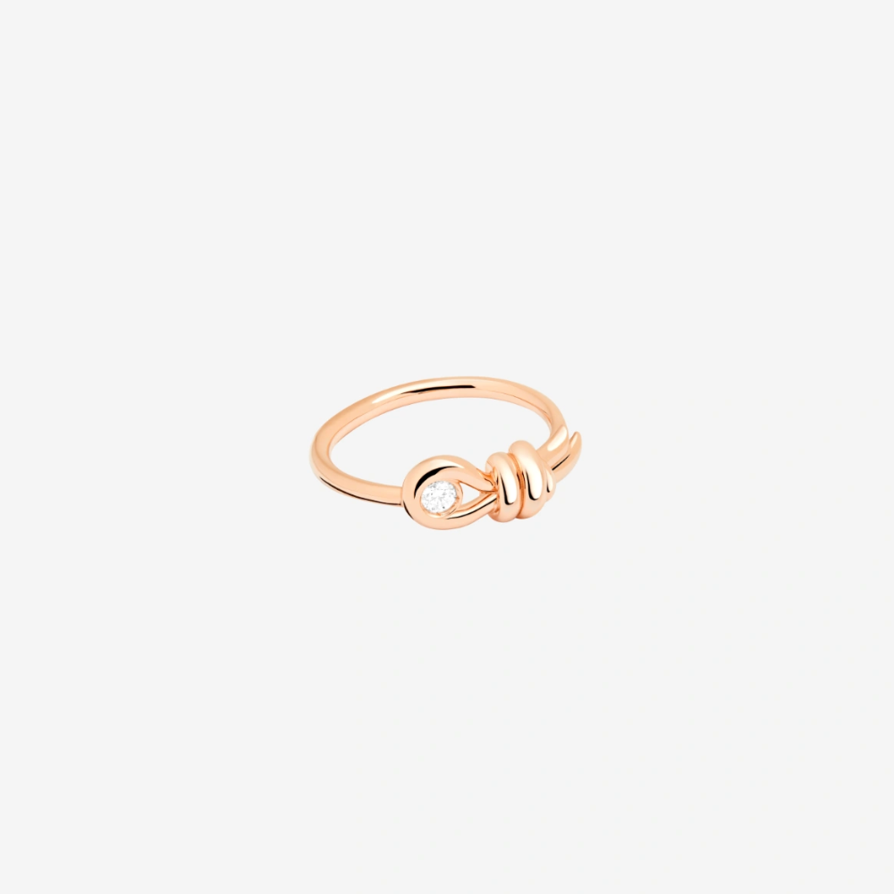 DoDo - Anello Nodo Oro Rosa 9K e Diamante
