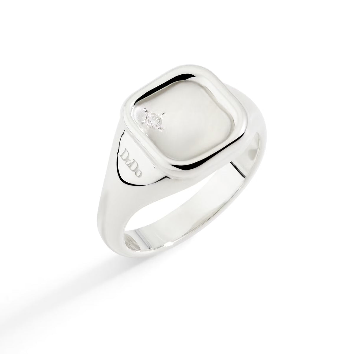 DoDo - Anello Sigillo argento & diamante bianco
