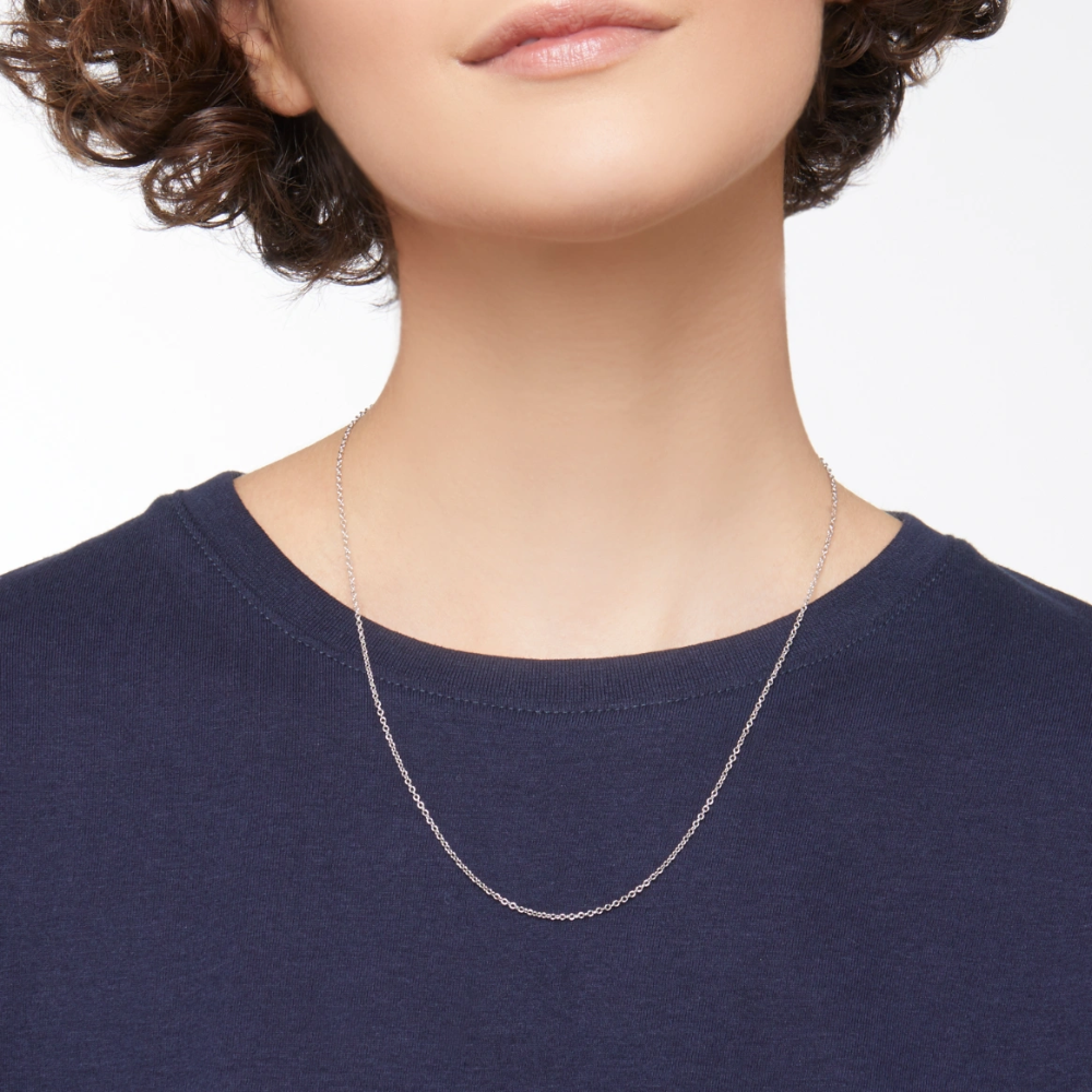 DoDo - Collana Essentials Oro Bianco Rodiato 18k 50 cm