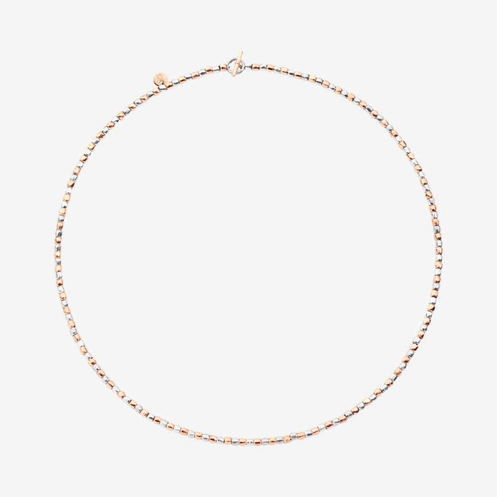 DoDo - Collana Mini Granelli Oro Rosa 9K e Argento