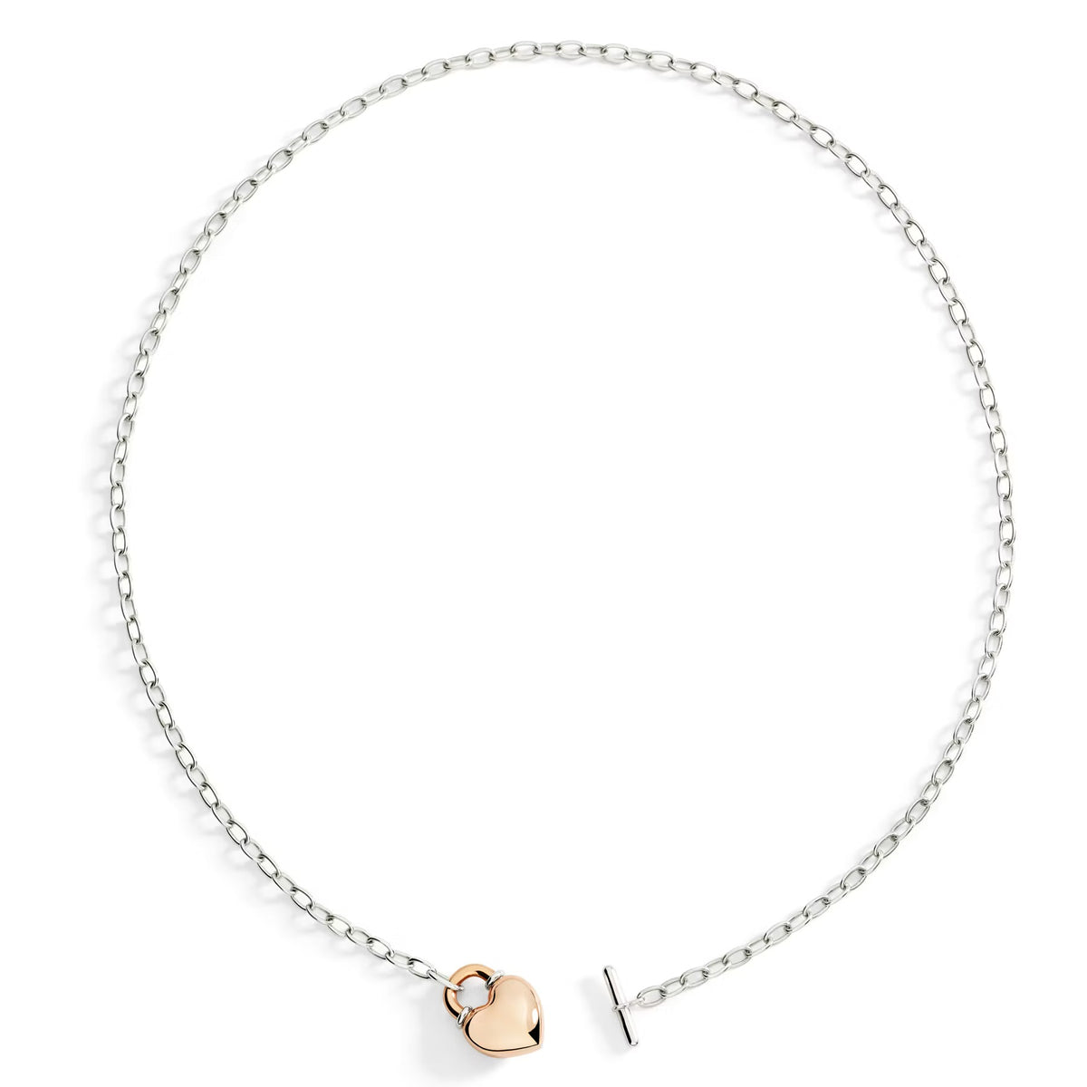 DoDo - Collana Cuore oro rosa & argento