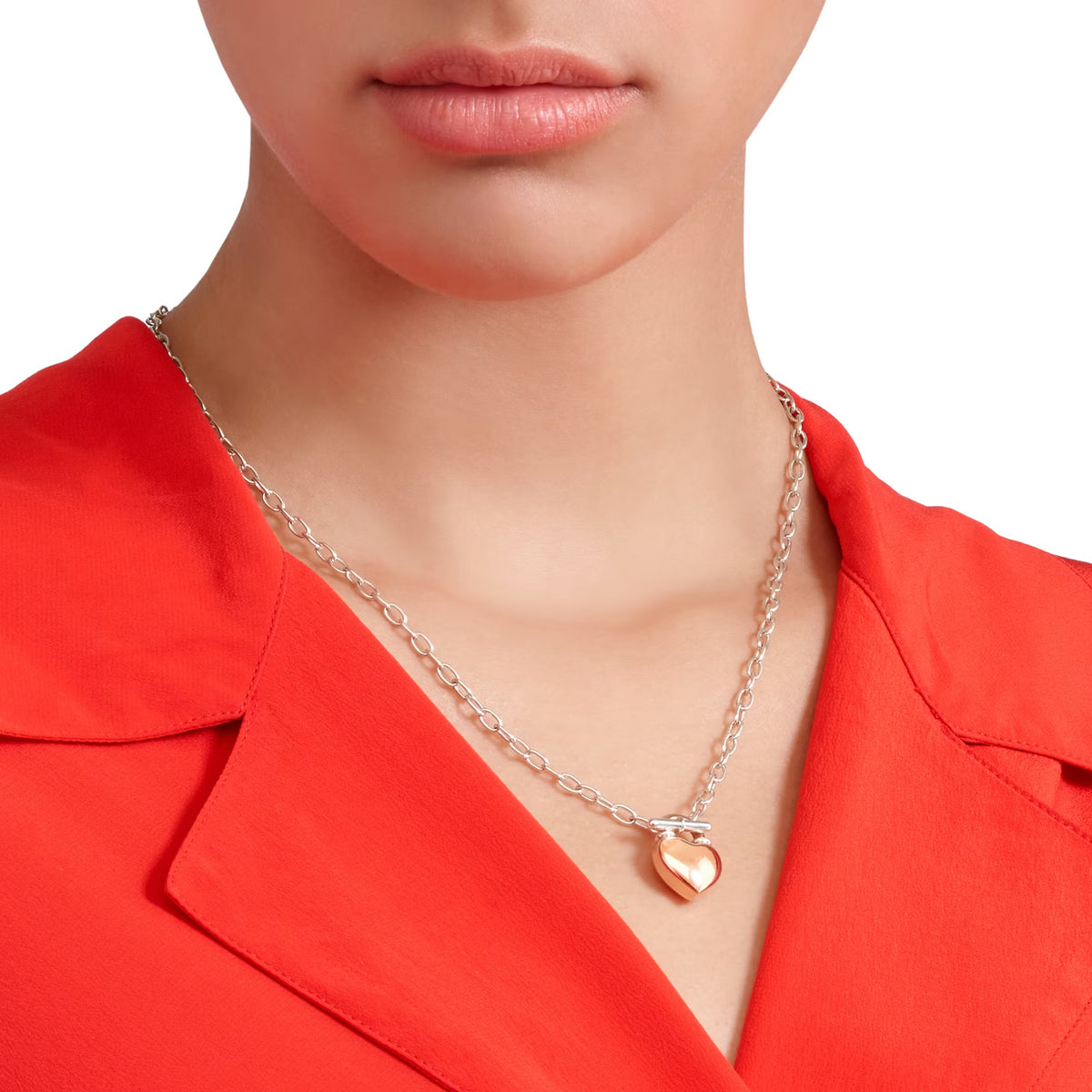 DoDo - Collana Cuore oro rosa & argento