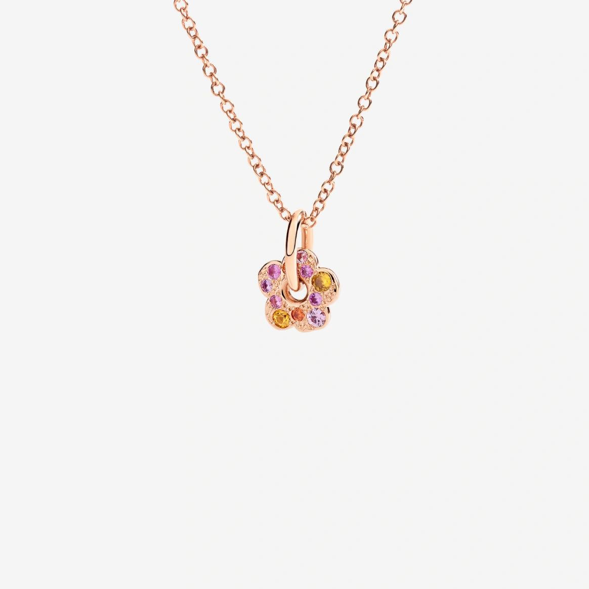 DoDo - Ciondolo fiore oro rosa & zaffiri