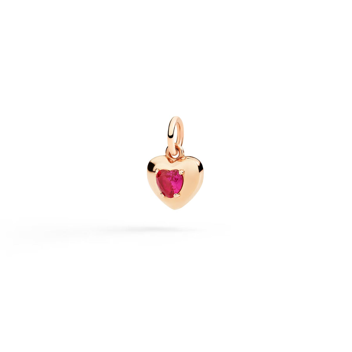 DoDo - Ciondolo cuore oro rosa & rubino sintetico