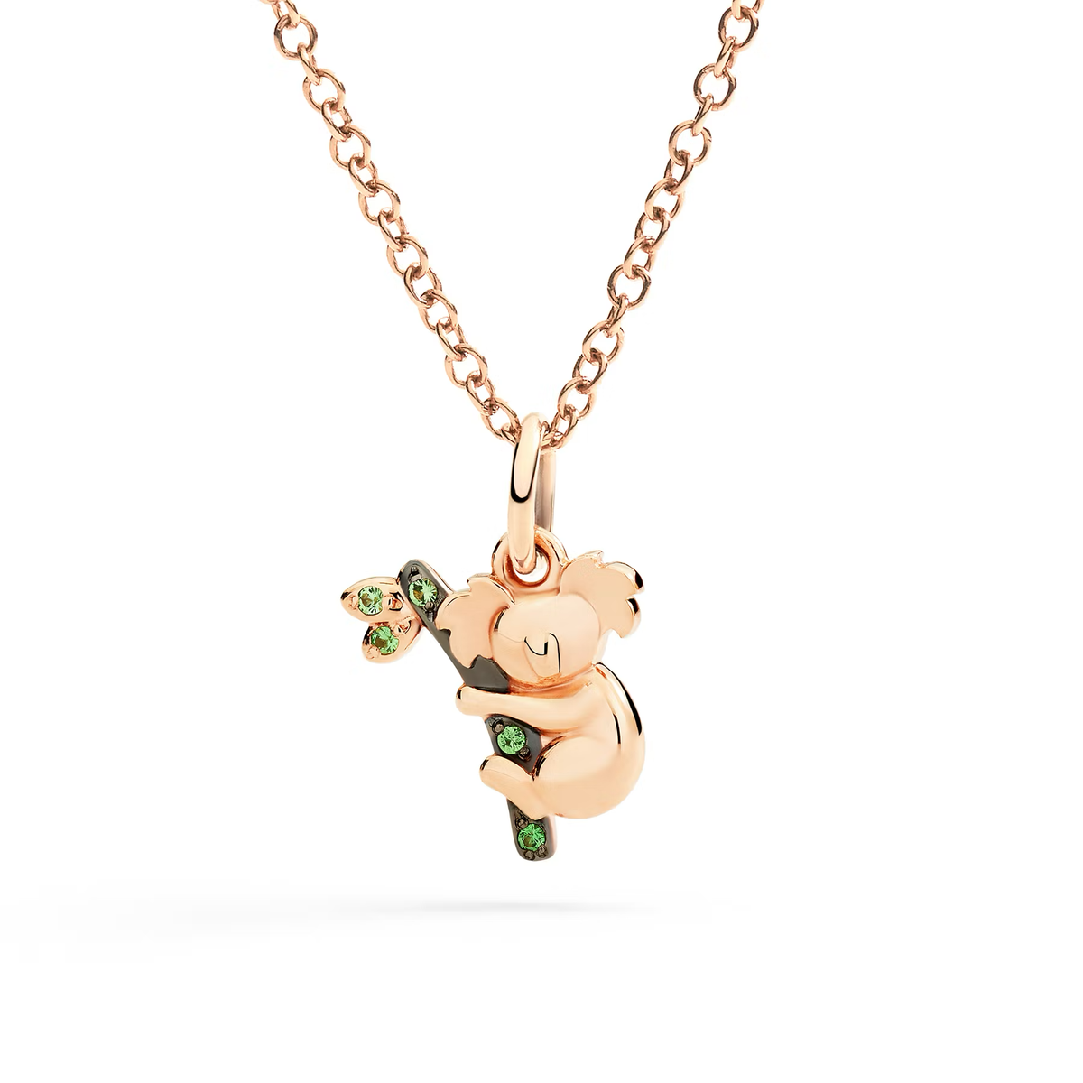 DoDo - Ciondolo Koala oro rosa & tsavoriti