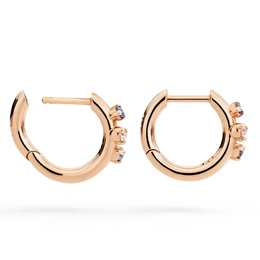 DoDo - Orecchini Hoop oro rosa, zaffiri e diamanti