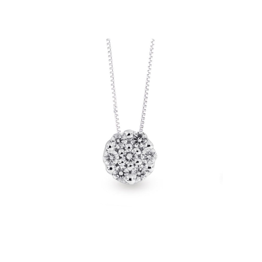 LUX - Gircollo oro bianco 9kt con pave diamante lab grown ct. 0,12