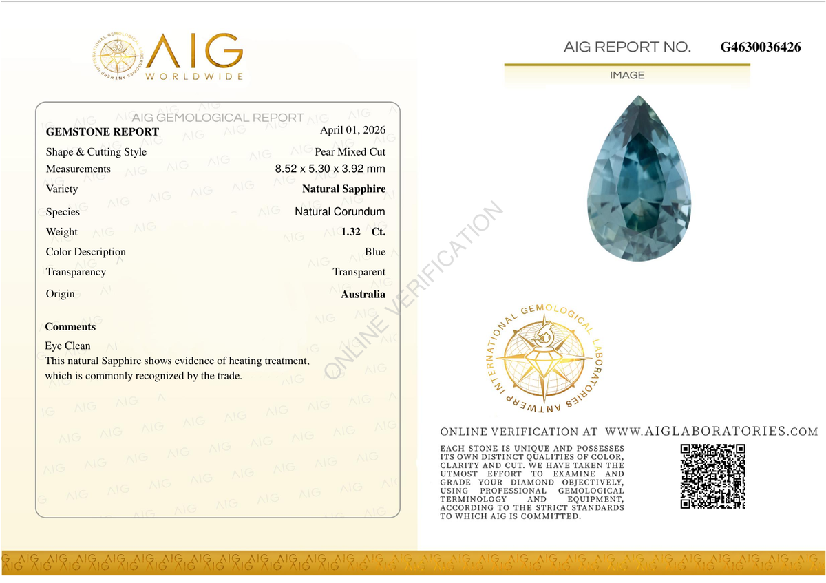 Zaffiro - Zaffiro naturale Australia - 1.32 ct