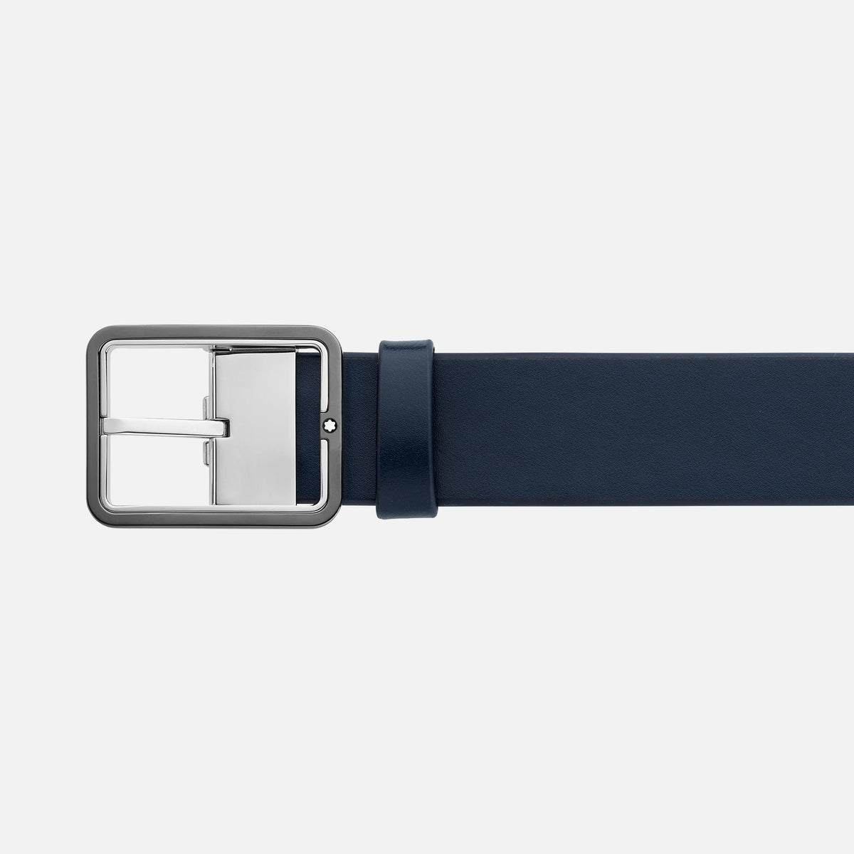 Montblanc - Cintura reversibile in pelle blu/grigia 35 mm