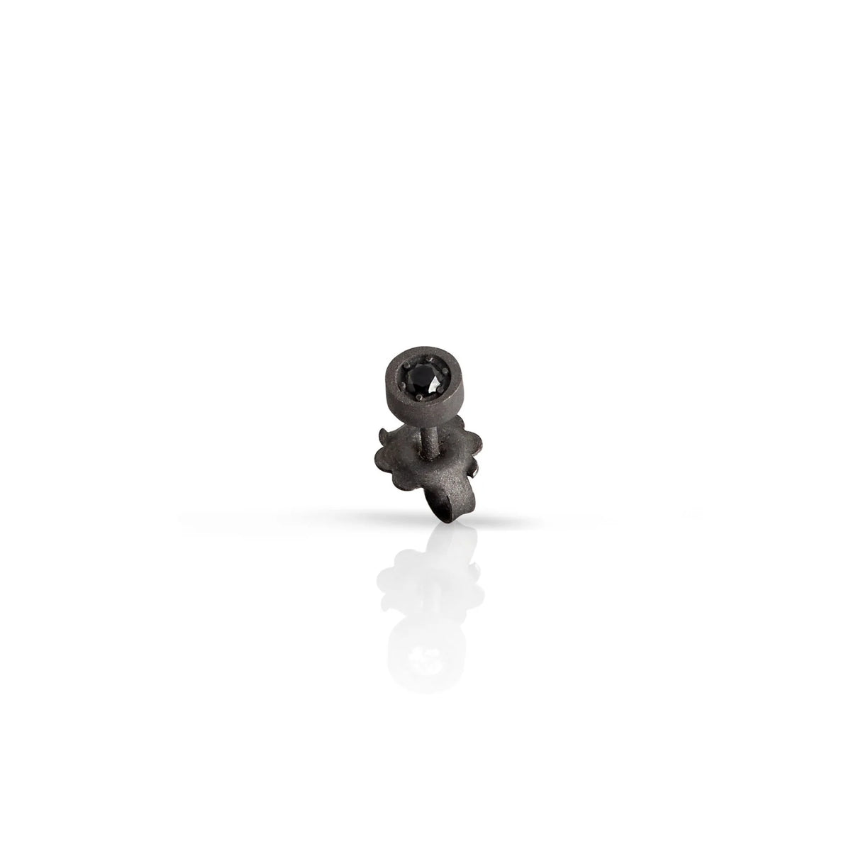 MANO-J - MONO ORECCHINO PUNTO LUCE IN TITANIO E DIAMANTE BLACK