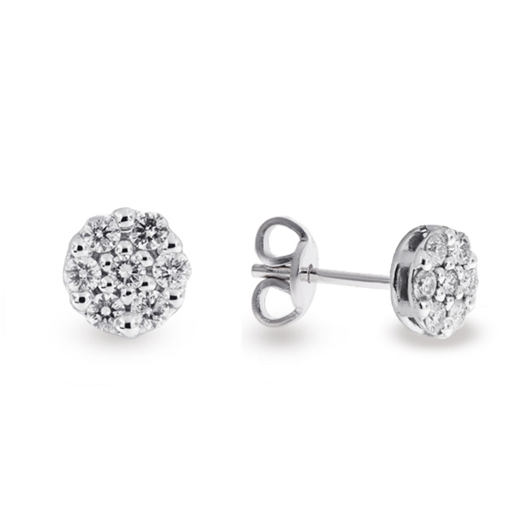 LUX - Orecchini in oro bianco 9kt con pave diamanti lab grown ct. 0,30