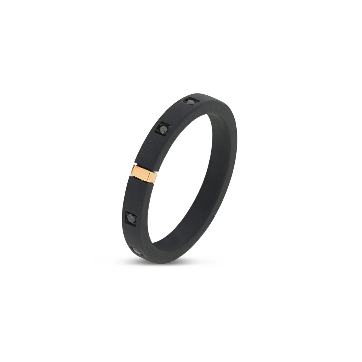 MANO-J - VERETTA IN TITANIO NERO, ORO 18 KT E 10 DIAMANTI BLACK
